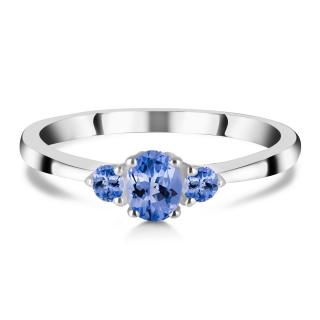 Luxusný strieborný prsteň s tanzanitom Forever Veľkosť: 49
