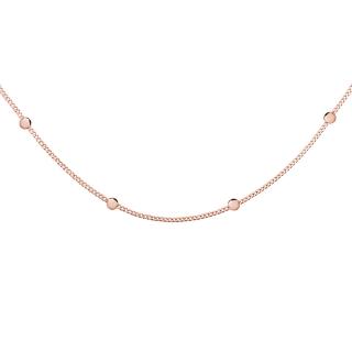 Strieborný náhrdelník choker - guličky - ružové pozlátenie