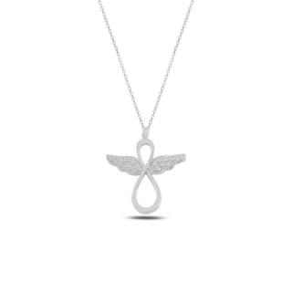 Strieborný náhrdelník nekonečno s anjelskými krídlami