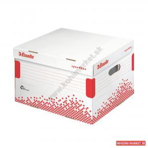 Archívna škatuľa Esselte Speedbox M so sklápacím vekom biela/červená