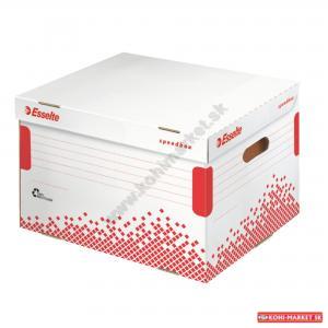 Archívna škatuľa Esselte Speedbox so sklápacím vekom biela/červená