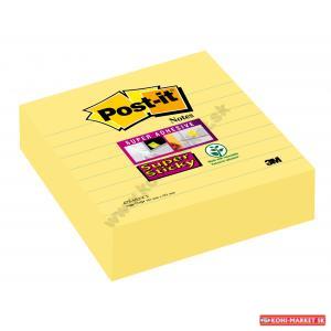 Bloček Post-it Super Sticky 101x101 žltý linajky