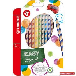 Drevené pastelky stabilo EASYcolors 12 sada ľavák