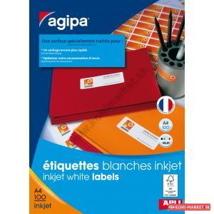 Etikety inkjet 63,5x33,9mm Agipa A4 100 hárkov