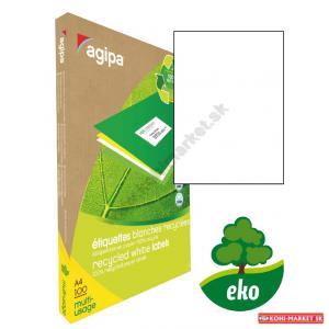 Etikety univerzálne recyklované 210x297mm Agipa A4 100 hárkov