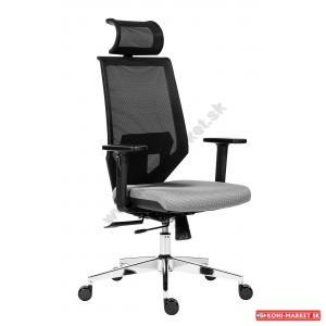 Kancelárska stolička Edge čierna so sivým sedákom