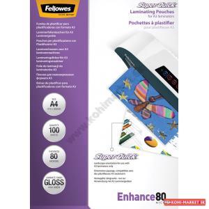 Laminovacie fólie Fellowes 216x303 A4 80mic Superquick