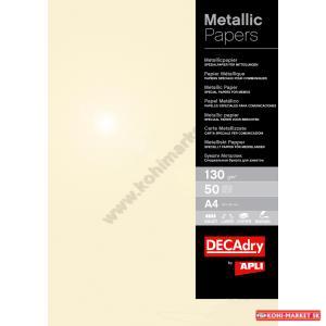 Metalický papier APLI A4 šampanské 130g 50 hárkov