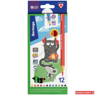 Pastelky Berlingo SuperSoft 3-hranné 12ks