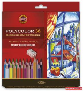 Pastelky umelecké polycolor 3835/36ks+2ks 1500+orezávatko