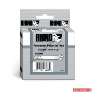 Permanentná polyesterová páska Dymo Rhino 12 mm biela/čierna