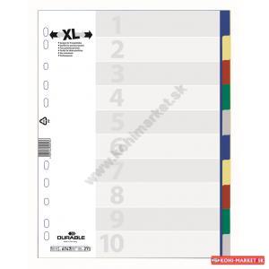 Plastový rozraďovač DURABLE 10-dielny maxi farebný
