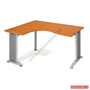 Pracovný stôl Flex, ergo, pravý, 160x75,5x120 (60x80) cm, čerešňa/kov