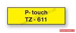 Samolepiaca páska Brother TZe-611 6mm žltá/čierna