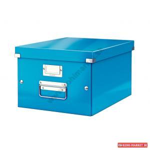 Stredná škatuľa Click & Store metalická modrá
