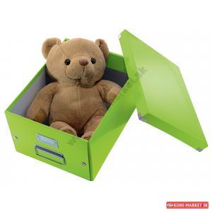 Stredná škatuľa Click & Store metalická zelená