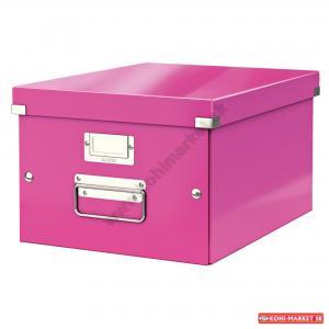 Stredná škatuľa Click & Store ružová