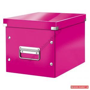 Štvorcová škatuľa A5 (M) Click & Store metalická ružová