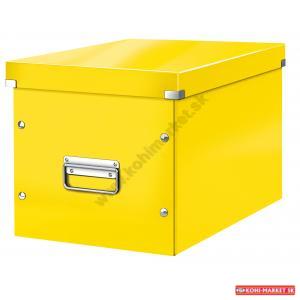 Štvorcová škatuľa Click & Store A4 žltá