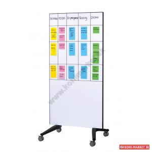 Tabuľa GLASSBOARD 90x175cm biela na kolieskach