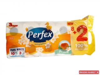 Toaletný papier PERFEX 10ks 3vrstvový parfumovaný broskyňa