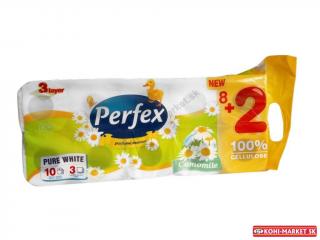 Toaletný papier PERFEX 10ks 3vrstvový parfumovaný kamilka
