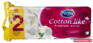Toaletný papier PERFEX Cotton like 10ks 23m 3vrstvový biely celulóza