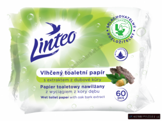 Vlhčený toaletný papier dubový Linteo 60ks
