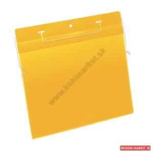 Závesné vrecko s drôteným vešiakom na šírku A4 50ks žlté