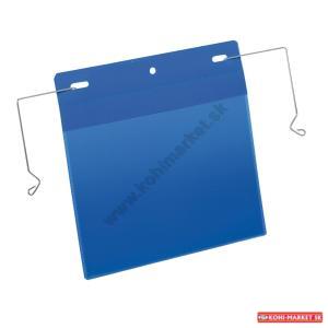 Závesné vrecko s drôteným vešiakom na šírku A5 50ks modré