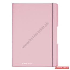 Zošit Herlitz my.book Flex A4 2x40 listov linajkový štvorčekový PP pastel.ružový