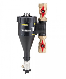 Fernox TF1 Total filter 1  závitový (použiteľný na všetky rozvody vykurovania, či už ústredného kúrenia, alebo podlahového kúrenia a zabraňuje tak prenikaniu nečistôt do jemnej konštrukcie plynového, alebo elektrického kotla)