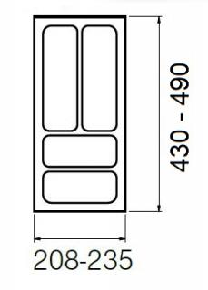 Príborník STANDARD, pre šírku skrinky 300 mm (235x490mm (min.208x430mm) - biely lesklý)