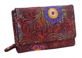 Atraktívna ručne maľovaná peňaženka MERCUCIO červená koža