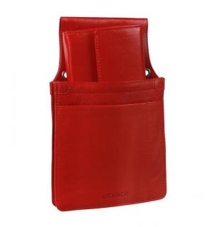 Červené kožené puzdro na čašnícku peňaženku BRANCO 435
