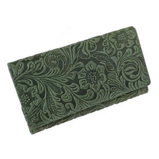 Dámska exkluzívna peňaženka RFID olivové kvety