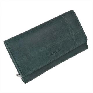 Dámska kožená peňaženka zelená MERCUCIO 15 kariet