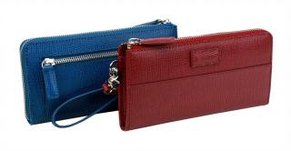 Dámska listová peňaženka s rúčkou LAGEN, pravá koža modrá