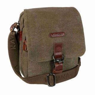 Expandovateľná hnedá crossbody taška A5 KATANA canvas, koža