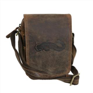 Hnedá kožená crossbody taška RYBA SUMEC 18 x 15 cm