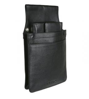 Kožená čašnícka súprava - peňaženka a celokožené puzdro, čierna