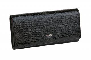 Kožená dámska listová kroko peňaženka LOREN 72401 čierna