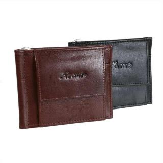 Kožená dolárovka - peňaženka, pre 4 karty - čierna, bordová čierna