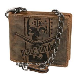 Kožená peňaženka s retiazkou vintage REBEL GreenBurry