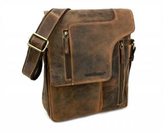 Kožená taška na rameno REVOLVER BAG 1694 brúsená koža hnedá