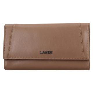 Luxusná dámska peňaženka LAGEN 10 kariet, taupe koža