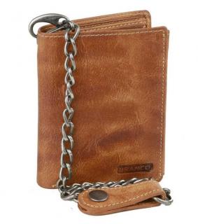 Pánska kožená peňaženka BRANCO s kovovou retiazkou 34013