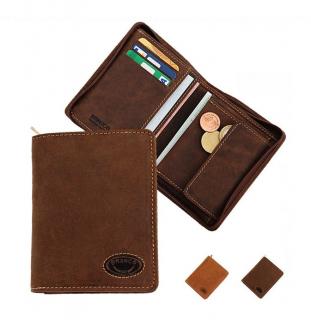 Pánska kožená peňaženka s uzatváraní na zips BRANCO hnedá koňak