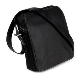 Príručná kožená taška HEXAGONA 299162, 20x17 cm čierna
