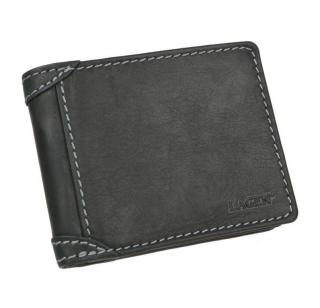 Rustikálna pánska peňaženka LAGEN, čierna na šírku